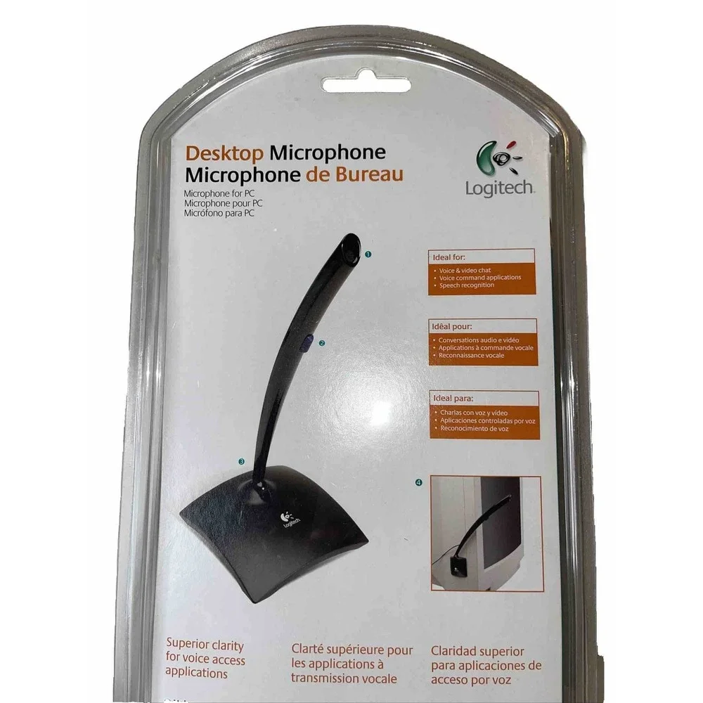 VTG Logitech‎ Black 3.5mm Connector Desktop Microphone, new & sealed 980240-0403